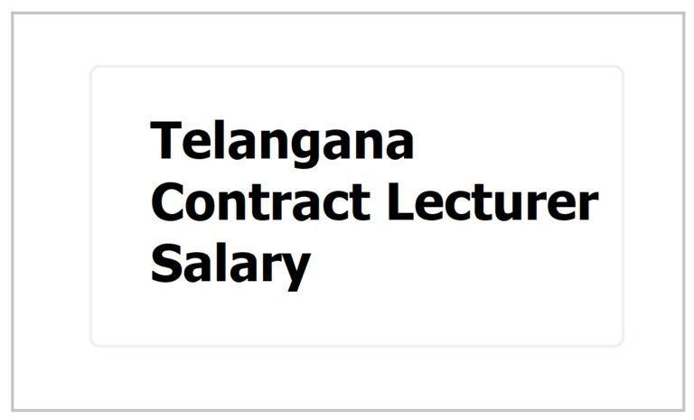 Telangana Contract Lecturer Salary 2023 Faculty Salary Remuneration 