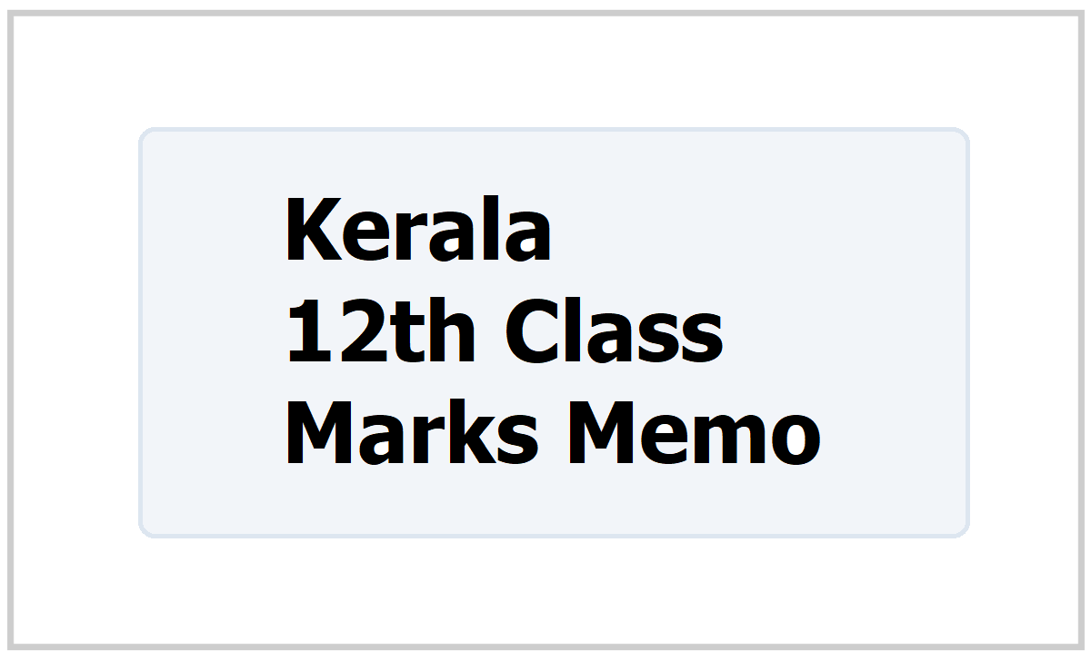 Kerala 12th Marks Memo 2023