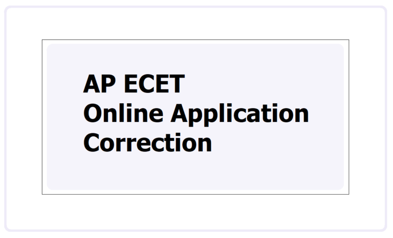 AP ECET Online Application Correction 2024 How to make correction at
