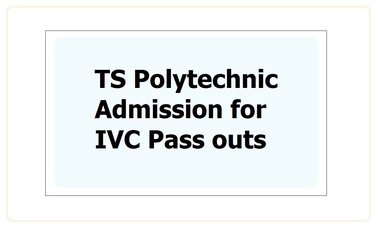 TS Polytechnic Admission 2021